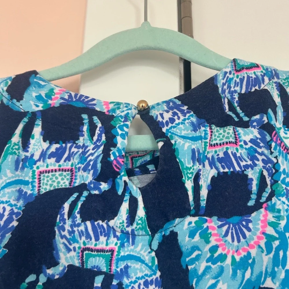 Lilly Pulitzer Girls Dress Alpaca My Bags Kids Size 4/5 Navy Cotton